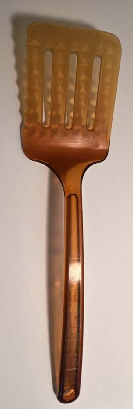 Vintage Ultratemp Amber Plastic Slotted Spatula Turner